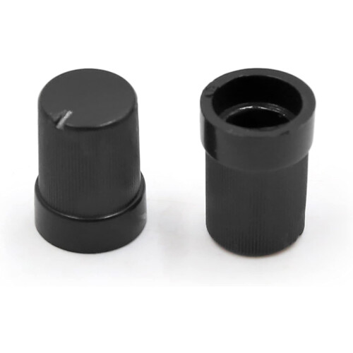 50Pcs 6mm Plastic Shaft Insert Dia Potentiometer Control Knobs Black 10 x 14mm 2