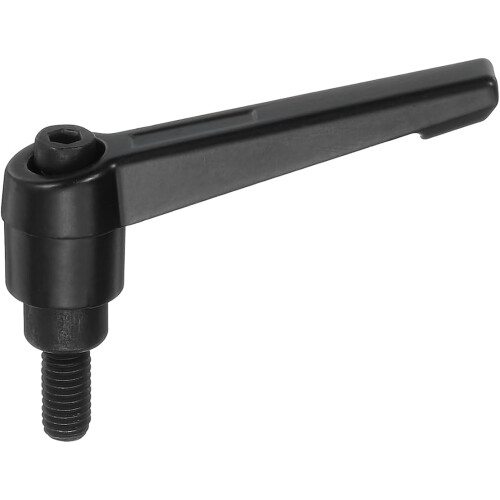 1Pcs M6 x 12mm Adjustable Knobs Handle Male Thread Push Button Ratchet Quick Release Locking Rotating Bolt for Lathe Machinery, Black 2