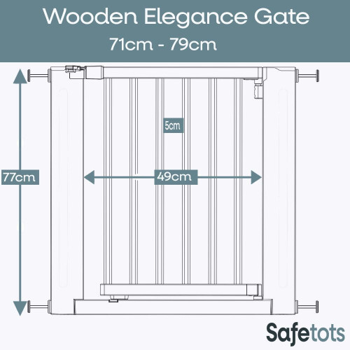 Safetots (White, 71cm - 79cm) Safetots Wooden Elegance Gate 2