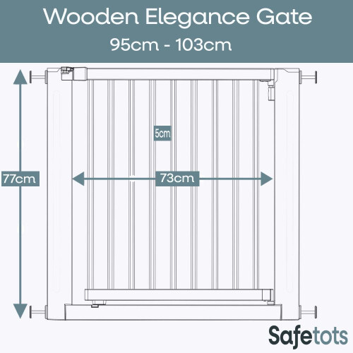 Safetots (White, 95cm - 103cm) Safetots Wooden Elegance Gate 2