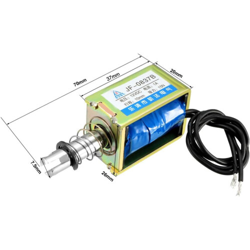 DC 12V 15N 10mm Stroke Push Pull Type Open Frame Solenoid Electromagnet Linear Motion JF-0837B 1