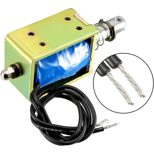DC 12V 15N 10mm Stroke Push Pull Type Open Frame Solenoid Electromagnet Linear Motion JF-0837B 2