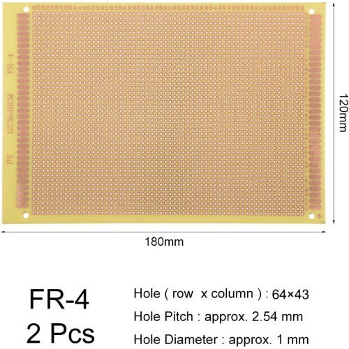 120x180mm Single Sided Universal Printed Circuit Board for Soldering 2pcs 1