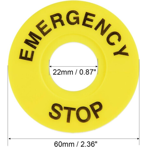 20 Pcs 22mm Inner Diameter Emergency Stop Sign for Push Button Switch Replacement 2