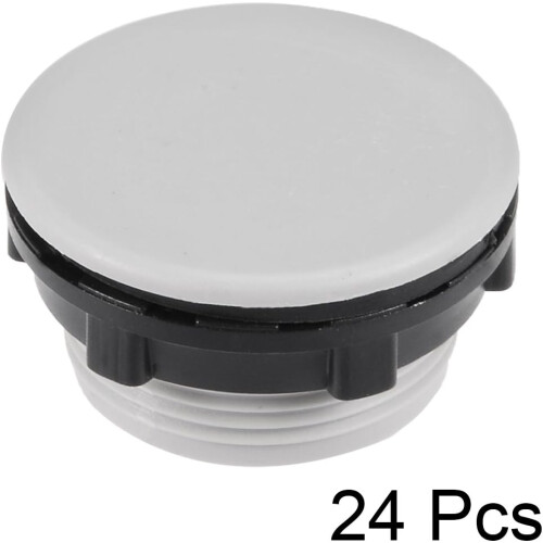 24 Pcs 30mm Black Gray Plastic Push Button Switch Hole Panel Plug 2