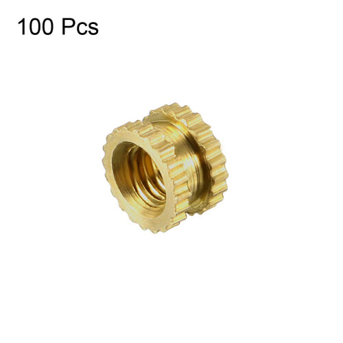 Knurled Insert Nuts - 100Pcs M3 x 3mm Length x 5mm OD Female Thread Brass Threaded Insert Embedment Nut for 3D Printer 2