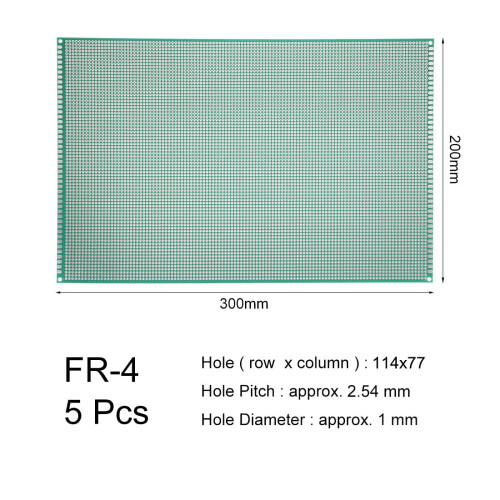 20x30cm Single Sided Universal Printed Circuit Board for DIY Soldering 5pcs 1