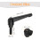 4Pcs M8 x 20mm Adjustable Knobs Handle Male Thread Push Button Ratchet Quick Release Locking Rotating Bolt for Lathe Machinery, Black 2