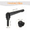 4Pcs M8 x 25mm Adjustable Knobs Handle Male Thread Push Button Ratchet Quick Release Locking Rotating Bolt for Lathe Machinery, Black 2