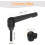 4Pcs M5 x 25mm Adjustable Knobs Handle Male Thread Push Button Ratchet Quick Release Locking Rotating Bolt for Lathe Machinery, Black 2