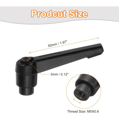 4Pcs M5 Adjustable Knobs Handle Female Thread Push Button Ratchet Quick Release Locking Rotating Bolt for Lathe Machinery, Black 1