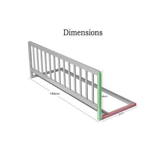 Safetots (Grey) Safetots Extra Wide Wooden Bed Rail 2