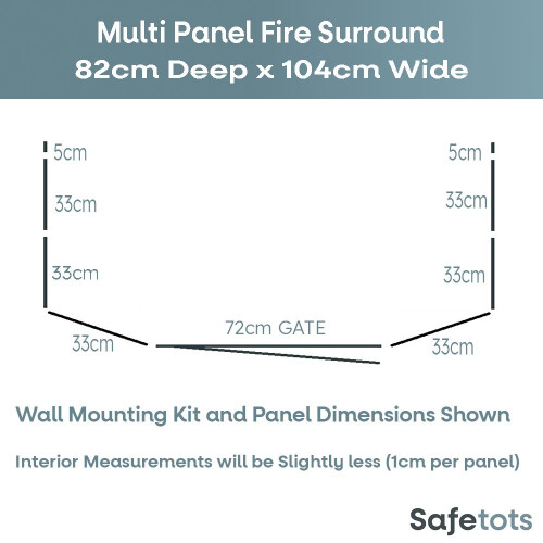 Safetots (82D x 104W cm) Safetots Multi Panel Fire Surround Black 2