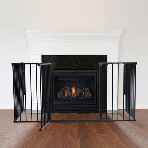 Safetots (72D x 138W cm) Safetots Multi Panel Fire Surround Black 1