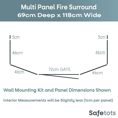 Safetots (69D x 118W cm) Safetots Multi Panel Fire Surround Black 2