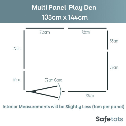 Safetots (105cm x 144cm, Grey) Safetots Premium Multi Panel Play Den 2