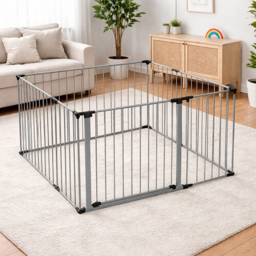 Safetots (105cm x 105cm, Grey) Safetots Premium Multi Panel Play Den 1