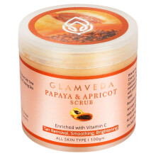 Glamveda Papaya & Aprikose Peeling-Gesichtsscrub | Cremiger Naturpeeling für glatte Haut (100G)