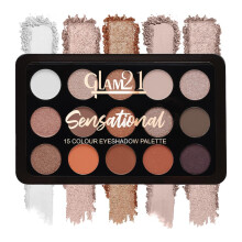 Glam21 Paleta de Sombras Sensacional | 15 Colores | Pigmentos Ultra Micronizados | Sombra de Ojos Ahumada | Larga Duración | 14Gm - 01