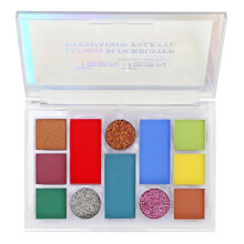 Paleta de Sombra de Ojos Teen Teen Block Buster de 12 Colores | Acabado Brillante, Mate y Brillo | Kit de Maquillaje Ocular, Tono 01, 16G