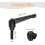 1Pcs M8 x 25mm Adjustable Knobs Handle Male Thread Push Button Ratchet Quick Release Locking Rotating Bolt for Lathe Machinery, Black 2