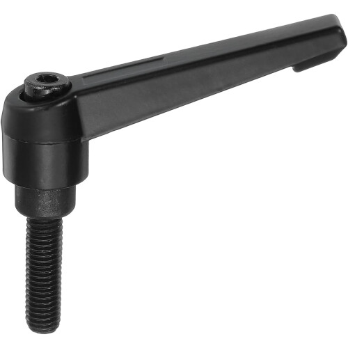 1Pcs M8 x 25mm Adjustable Knobs Handle Male Thread Push Button Ratchet Quick Release Locking Rotating Bolt for Lathe Machinery, Black 2