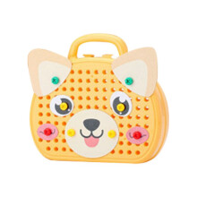 Toolbox Without Electric Drill, Yellow Puppy Toolbox, Toddler Drill and Screw Toy Toolbox