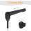 2Pcs M5 x 25mm Adjustable Knobs Handle Male Thread Push Button Ratchet Quick Release Locking Rotating Bolt for Lathe Machinery, Black 2