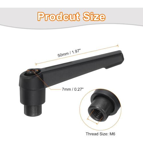 3Pcs M6 Adjustable Knobs Handle Female Thread Push Button Ratchet Quick Release Locking Rotating Bolt for Lathe Machinery, Black 1