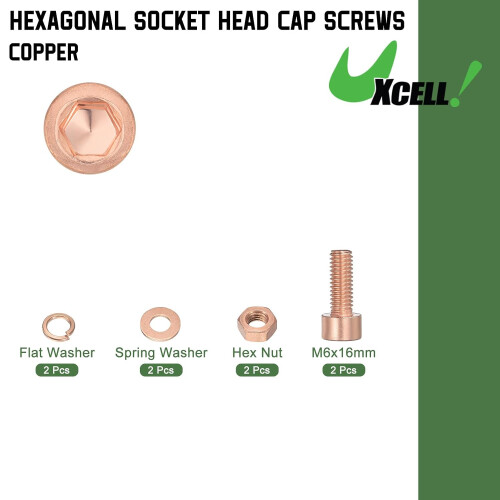 Hex Socket Bolt Kits (M6), Red Copper Cup-Shaped Head Cap Hexagon Socket Head Cap Screw 1