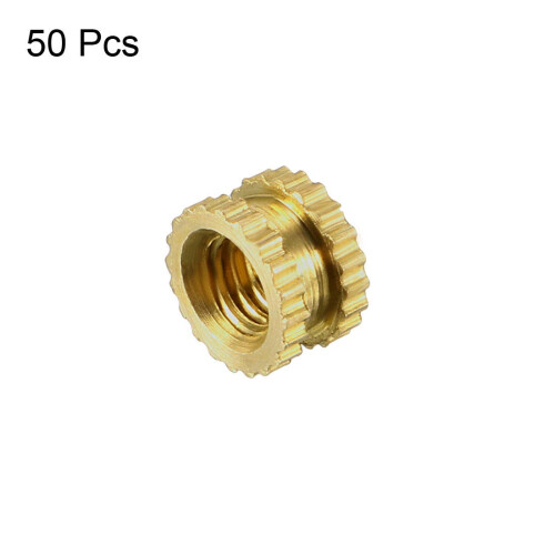 Knurled Insert Nuts - 50Pcs M3 x 3mm Length x 5mm OD Female Thread Brass Threaded Insert Embedment Nut for 3D Printer 2