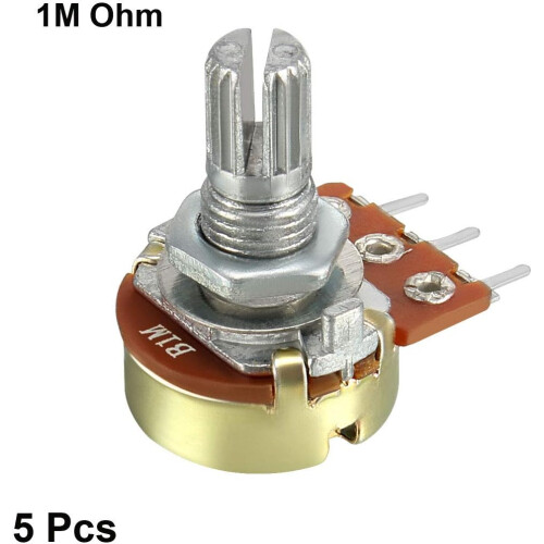 WH148 1M Ohm Variable Resistors Single Coil Film Potentiometer 5pcs 1