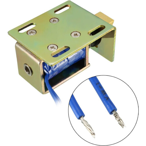 Eelectric Door Lock Solenoid,DC 24V 25N Force 10mm Stroke,Pull Type,Open Frame,Solenoid Electromagnet with Mount Board,Linear Motion,JF-S1040DL 2