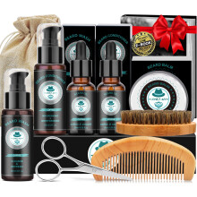 XIKEZAN Cadeaux pour Mari Papa, Kit de Barbe Café pour Hommes, Idées Cadeaux Anniversaire Saint-Valentin Noël