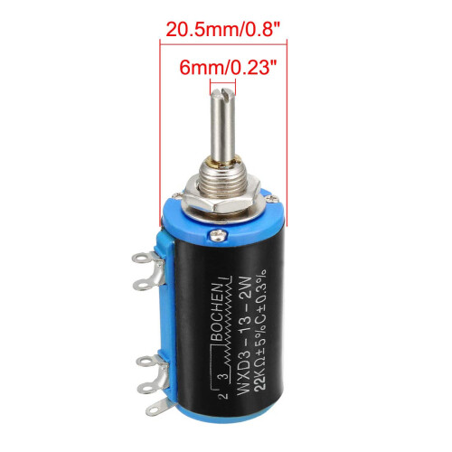 22K Ohm Adjustable Resistors Wire Wound Multi Turn Precision Potentiometer Pots 5pcs 1