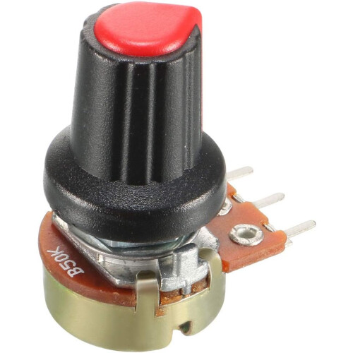 8Pcs 50K Ohm Variable Resistors Single Turn Rotary Carbon Film Taper Potentiometer with Knobs 2
