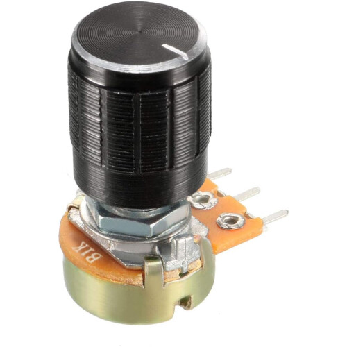 2Pcs 1K Ohm Variable Resistors Single Turn Rotary Carbon Film Taper Potentiometer with Knobs 2