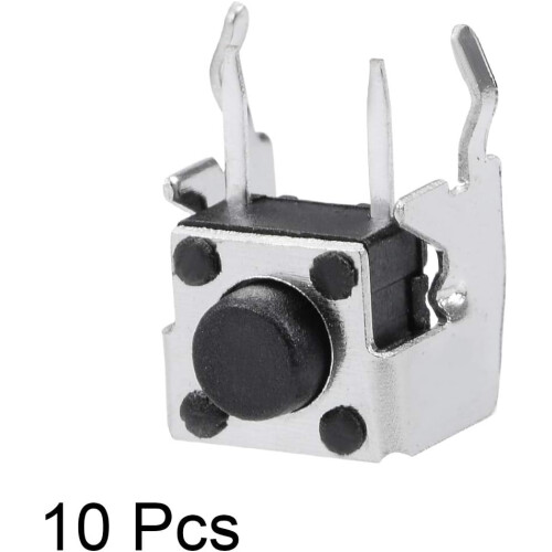 10Pcs Momentary PCB Side Fixed Bracket Pushbutton Push Button Tact Tactile Switch DIP 2 Terminals 6x6x5mm 1