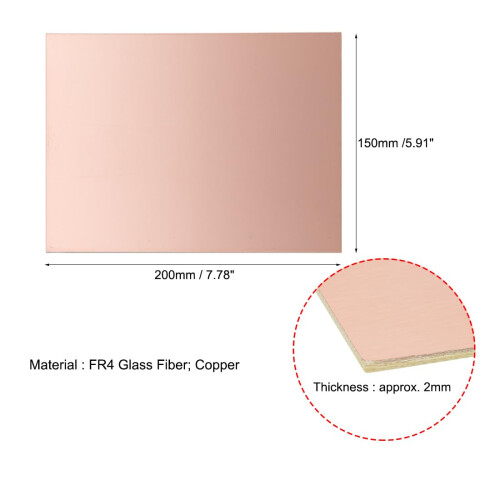 2pcs 200x150mm Double Sided Copper Clad Laminate PCB Circuit Board FR4 2mm Thickness DIY Prototyping PCB Board 2