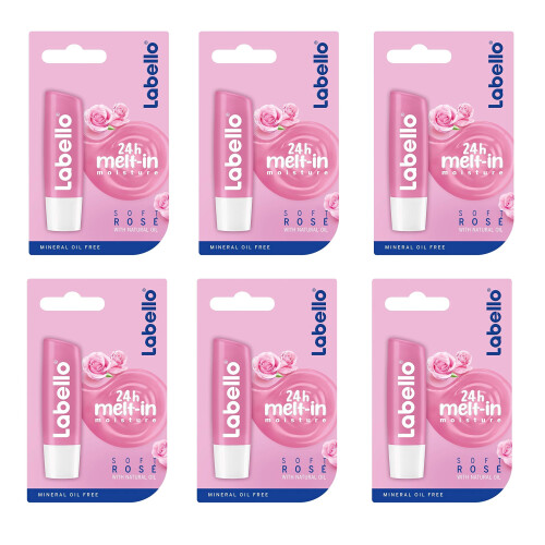 Baume à lèvres Labello Soft Rose Pack de 6