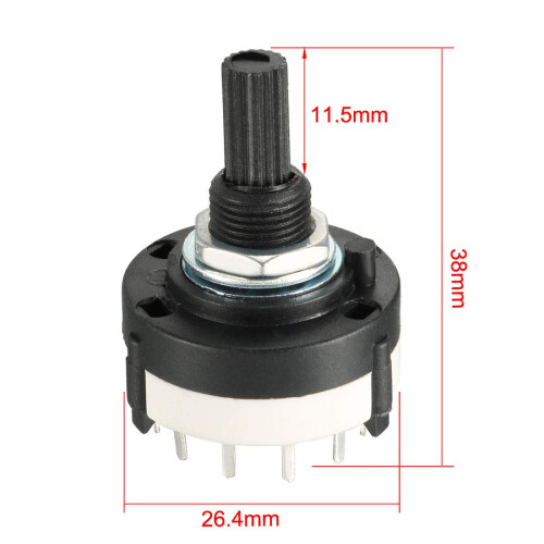 2P6T 2 Pole 6 Throw Selectable Single Deck Band Channel Rotary Switch Selector 1 Pcs 1