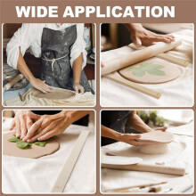 30-Delige Aardewerk Lesgeven Rolling Clay Sticks Houten Clay Roller Guide Clay Tools Houten Deegroller Guide Stick Set