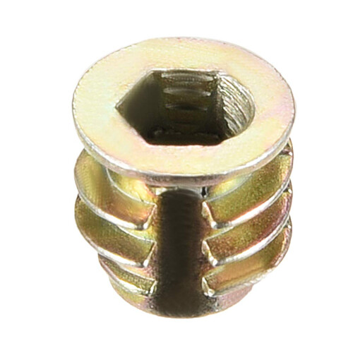 Furniture Threaded Insert Nuts Zinc Alloy M4 Internal Threads 8mm Length 50pcs 2