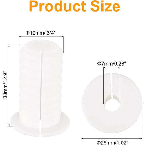 2Pcs Wall Grommets for Cables, 3/4"(19mm) Silicone Cable Wall Bushing Feed Through Cable Routing Kit with 7mm Hole Accessories Pass Through for Ethern 1