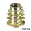 Furniture Threaded Insert Nuts Zinc Alloy M6 Internal Threads 13mm Length 50pcs 2