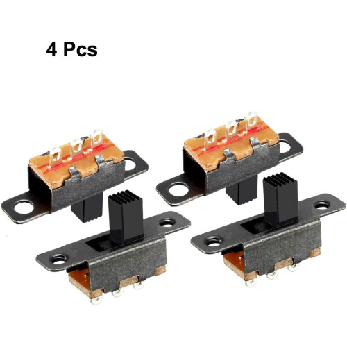 4Pcs 3mm Vertical Slide Switch SPDT 3 Terminals PCB Panel Latching 1