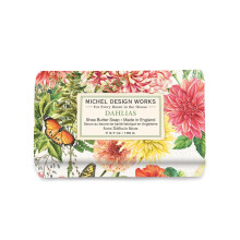 Michel Design Works Sapone Bar, Dahlias Medium, Design Elegante, Triplo Macinato