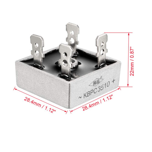 KBPC3510 1000V 35A Single Phase Bridge Rectifier Half-Wave Gray 1