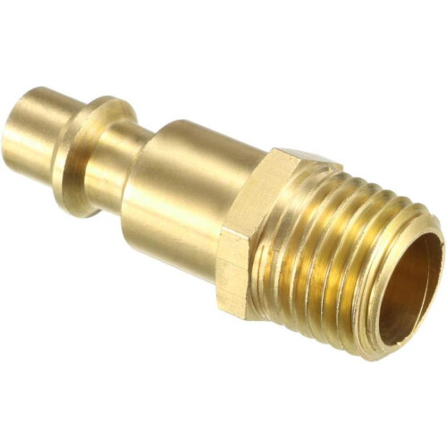 High-Flow Plug, Brass Quick Coupler Plug Air Hose Fitting Quick-Connect Fitting, 1/4" NPT Male Plug 2