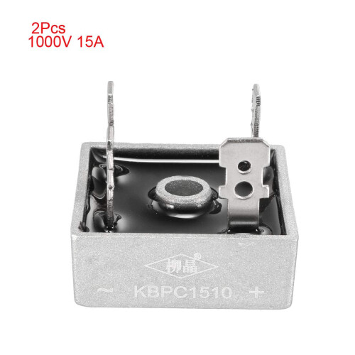 KBPC1510 1000V 15A Single Phase Bridge Rectifier Half-Wave Gray 2Pcs 2